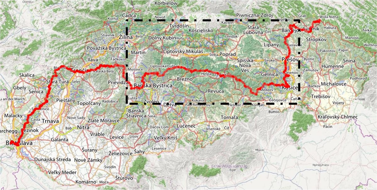 χάρτη για πεζοπορία στη Σλοβακία