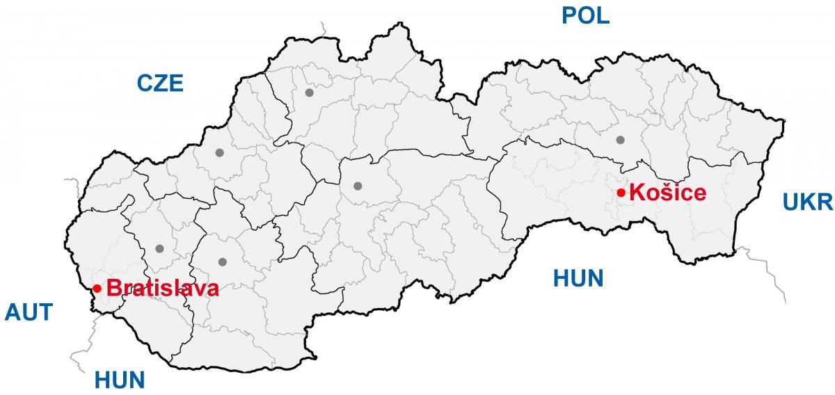 χάρτης της kosice της Σλοβακίας