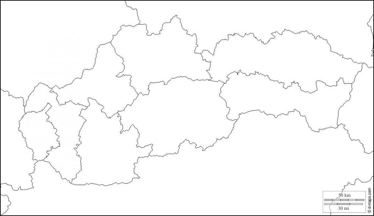 χάρτης της Σλοβακίας κενό 