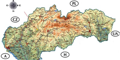 Χάρτης της Σλοβακίας κάστρα