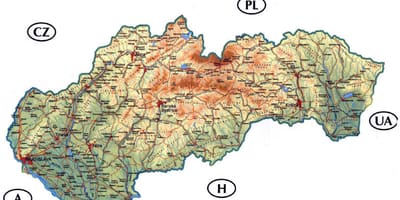 Λεπτομερής χάρτης της Σλοβακίας