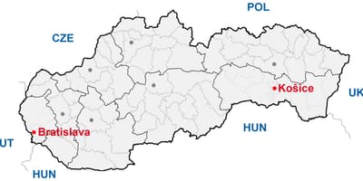 Χάρτης της kosice της Σλοβακίας