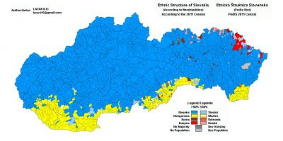 Χάρτης της Σλοβακίας εθνοτικές