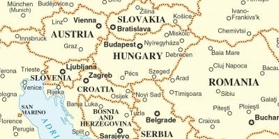 Χάρτης της Σλοβακίας γύρω χώρες